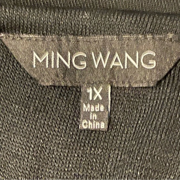 Ming Wang Womens 1x Black Coral Blazer Cardigan Sweater 3/4 Sleeve Open Front - Picture 7 of 12